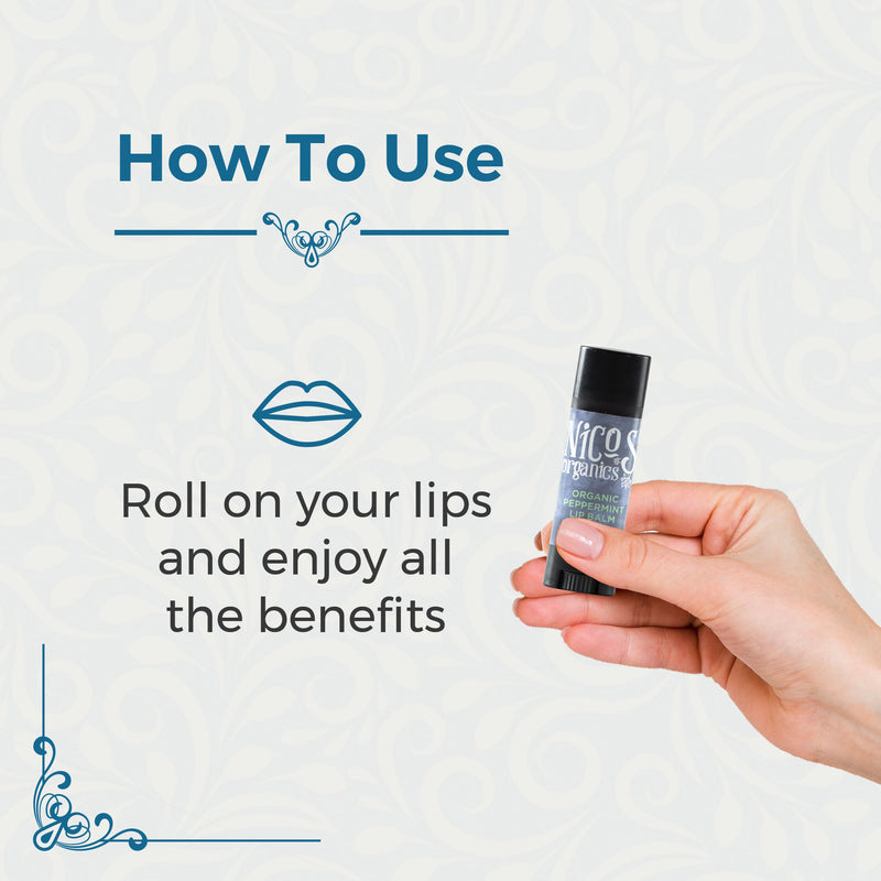 Peppermint Lip Balm -  Moisturizing Organic Lip Balm w/EFA's